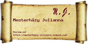 Mesterházy Julianna névjegykártya